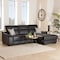 Baxton Studio Reverie Modern Black Full  Leather Sectional Sofa with Right Facing Chaise 223-13125-ZORO - alternate 1